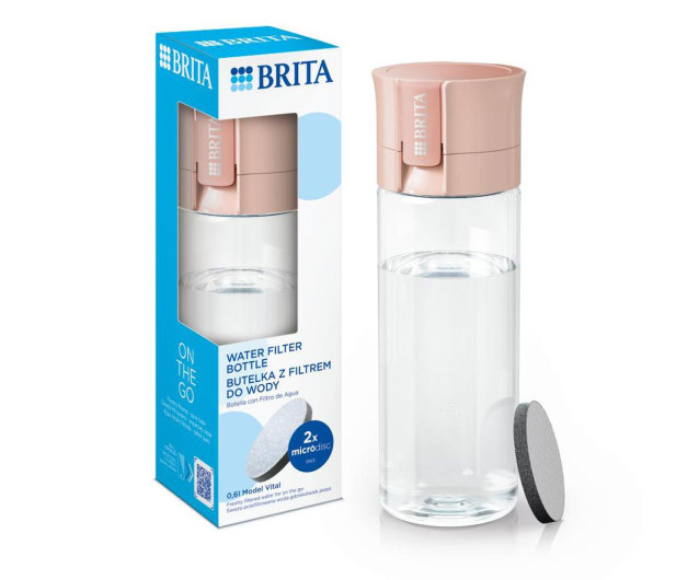 BRITA Butelka z filtrem VITAL Pastelowa Brzoskwinia + 2 filtry do wody MicroDisc - 1230569 - zdjęcie 4
